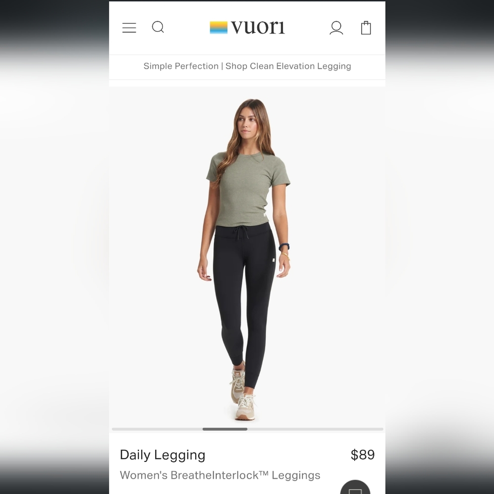 Vuori daily leggings black small
